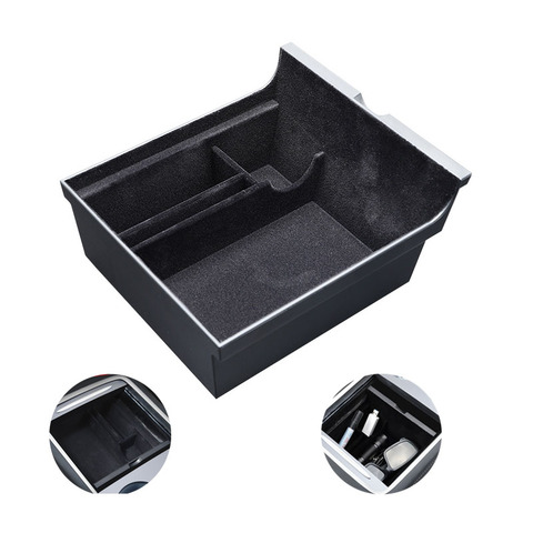 Caja de almacenamiento de reposabrazos Central para coche Tesla, Modelo 3 2022, accesorios, consola Central, organizador de flocado, contenedores, Interior de coche ► Foto 1/6