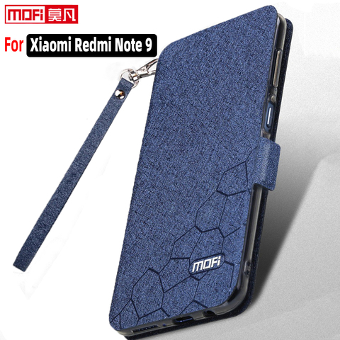 Funda abatible para xiaomi redmi note 9, carcasa de silicona con soporte de adsorción, cuero, Mofi, brillante, de negocios ► Foto 1/6