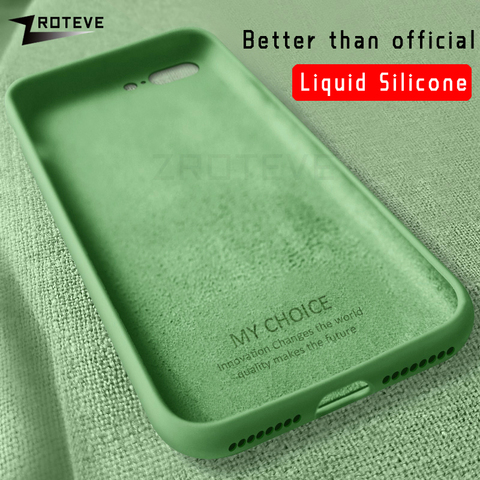 ZROTEVE-Funda de silicona líquida para móvil, carcasa para iPhone 8, 7, 6 S, 6 S Plus, X, XR, XS Max, SE 2022 ► Foto 1/6