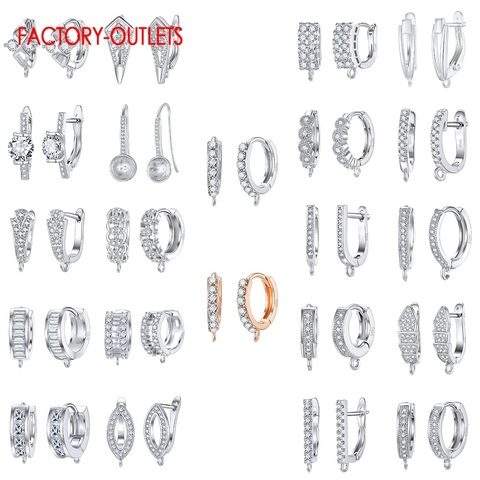 Accesorios para pendientes de plata de ley 925, accesorios de joyería de alta calidad para pendientes de cristal DIY, novedad ► Foto 1/6