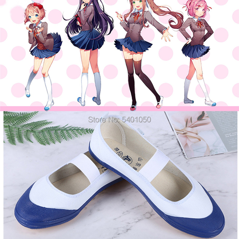 Doki Club de literatura Cosplay zapatos Sayori porque Yuri Natsuki Cosplay Anime japonés zapatos de la escuela zapatos deportivos de niña ► Foto 1/1