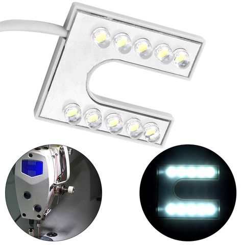 Lámpara para máquina de coser, luminaria de 10 LED de ahorro de energía con montaje de imanes para máquina de coser, enchufe de 110-265V para la UE/EE. UU. ► Foto 1/6