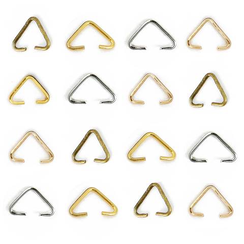 Hebilla de cierre triangular, anillos para saltar, conectores de anillos partidos, ganchos para fabricación de joyas, 6x10mm, 100 Uds. ► Foto 1/6