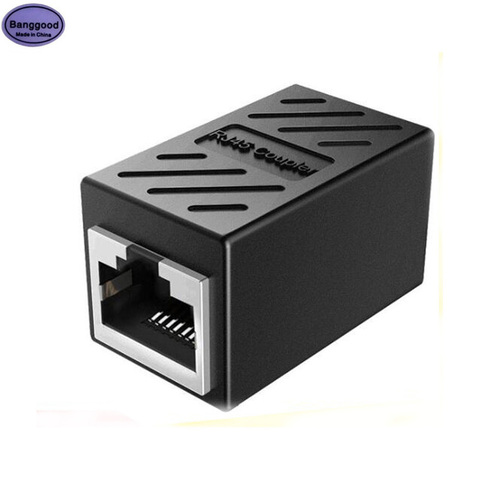 Banggood-miniconector de red RJ45, doble paso, negro, portátil, hembra a hembra, extensor de adaptador de conexión LAN Ethernet ► Foto 1/1