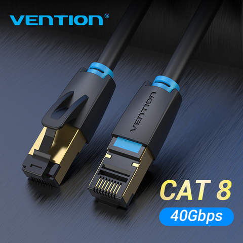 Cable Ethernet Vention Cat8 SFTP de 40Gbps, Cable de red supervelocidad RJ45, conector chapado en oro para enrutador, módem CAT8/7/6, Cable Lan ► Foto 1/6