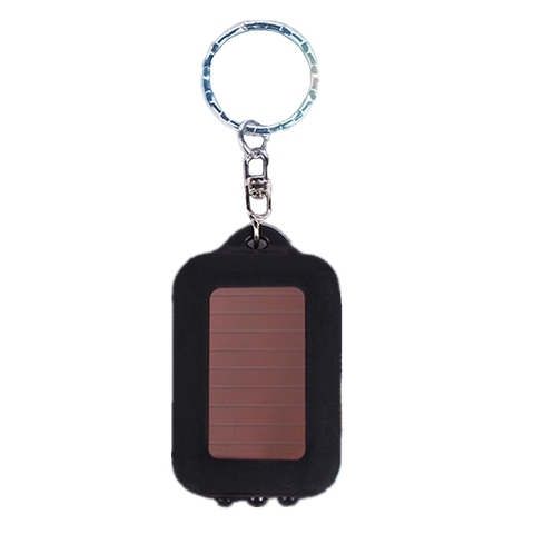 Mini linterna portátil de energía Solar, linterna de llavero con 3 luces LED, luz de emergencia para exteriores, herramientas de supervivencia, color negro ► Foto 1/6