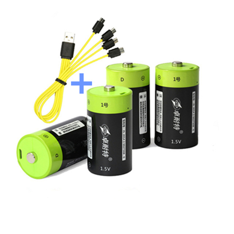 ZNTER 1,5 V 4000mAh batería recargable Micro USB batería D Lipo LR20 batería de polímero de litio carga rápida a través de Micro cable USB ► Foto 1/6