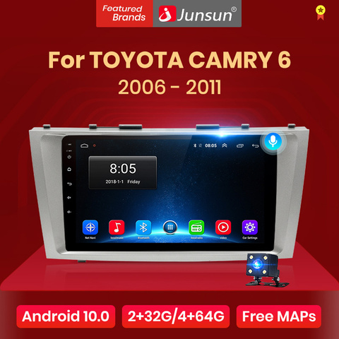 Junsun V1 Android 10 AI Control de voz DSP 4G auto Radio Multimedia navegación GPS para Toyota Camry 6 40 50 2006-2011 2 din dvd ► Foto 1/6