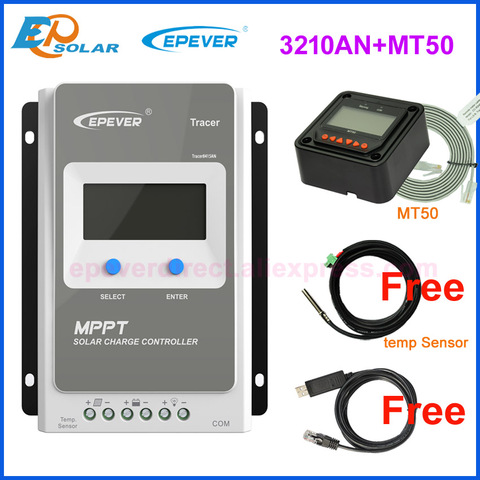 EPever MPPT-controlador de carga Solar, regulador Solar LCD de luz negra para baterías de litio y ácido de plomo, 40A/30A/20A/10A, 12V y 24V ► Foto 1/6