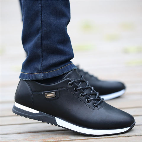 Zapatos informales de negocios de cuero sintético para hombre, zapatillas transpirables para exteriores, mocasines de moda para fiesta ► Foto 1/6