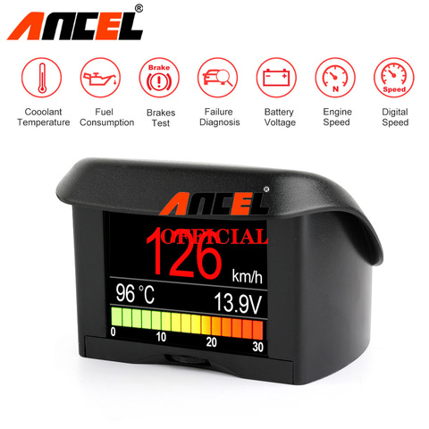 Ancel-ordenador a bordo A202 para coche, pantalla Digital OBD2, medidor de temperatura del agua, voltaje, consumo de combustible, pantalla HUD ► Foto 1/6