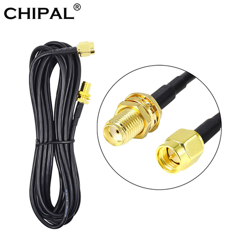 CHIPAL-Cable alimentador de cobre para enrutador, 6M, 9M, RG174 SMA, extensión de macho a hembra, Coaxial, WiFi, tarjeta de red, antena del Router ► Foto 1/6