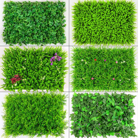 Alfombra de césped verde Artificial, planta de 40x60cm para el hogar, jardín, pared, paisajismo, puerta de jardín de plástico verde, Fondo de tienda con imagen de césped ► Foto 1/6