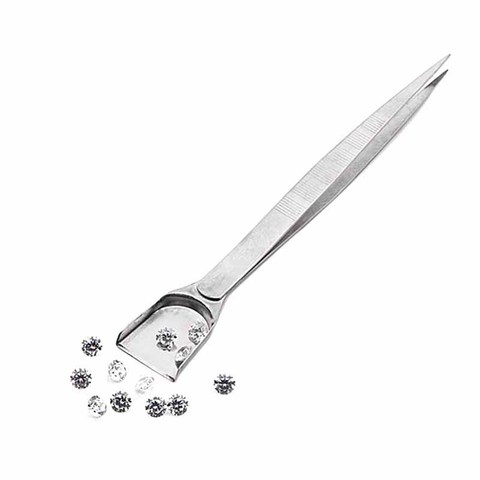 Pinzas profesionales de diamante de 16cm, con palas de pala para cuentas de gemas, herramienta de joyería ► Foto 1/6