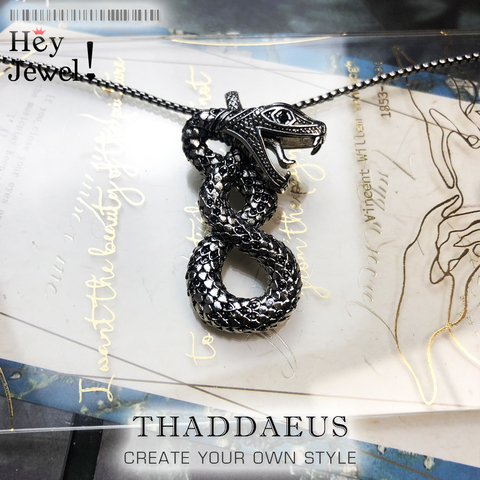 Collar de enlace de serpiente, cadena de marca 2017 joyería de moda Plata de Ley 925 estilo europeo Cruz rebelde Bijoux regalo para hombres y mujeres ► Foto 1/6