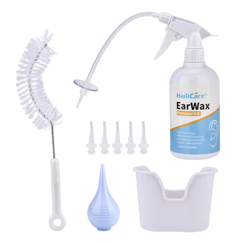 Kit de limpieza para irrigación de oídos Kit de extracción de cera de los oídos con lavado de oídos jeringa Squeeze Bulb Ear Care para adultos y niños ► Foto 1/6