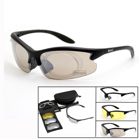 Gafas de seguridad tácticas con 4 lentes intercambiables, lentes militares de protección UV para caza, Airsoft, tiro y senderismo ► Foto 1/1