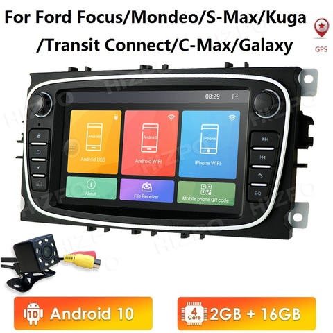 Radio con GPS para coche, Radio con reproductor, Android 10, 2G + 16G, 7 
