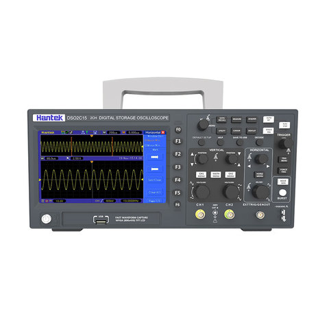 Hantek Osciloscopio Digital USB DSO2C10 2C15 2D10 2D15 2 canales 100Mhz/150Mhz LCD portátil de almacenamiento Osciloscopio ► Foto 1/6