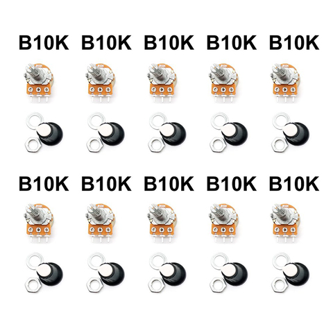 Potenciómetro resistencia de 1K 2K 5K 10K 20K 50K 100K 250K 500K 1M Ω/Ohm 3Pin conicidad lineal potenciómetro giratorio para Arduino ► Foto 1/6