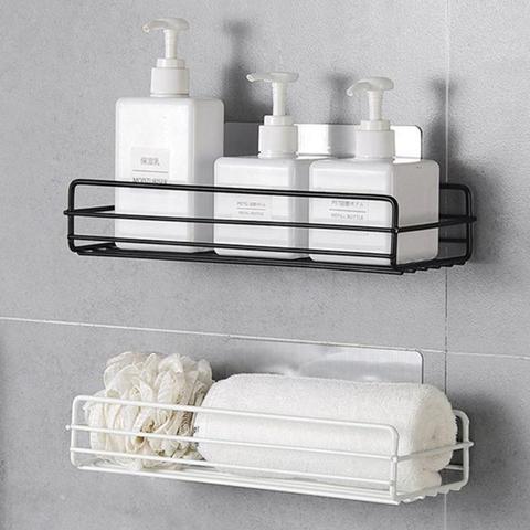 De hierro de baño estante de almacenamiento Rack de Gel de ducha de champú de estante flotante, decoración del hogar, cocina accesorios colgando Rack ► Foto 1/5