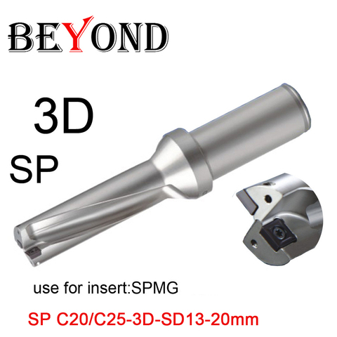 BEYOND SP C25-3D-SD17-SP06-brocas de inserción indexable, taladro de perforación en U, perforación rápida, Agujero poco profundo, SD 13, 14, 15, 16, 18, 19 y 20, SPMG060204 ► Foto 1/6