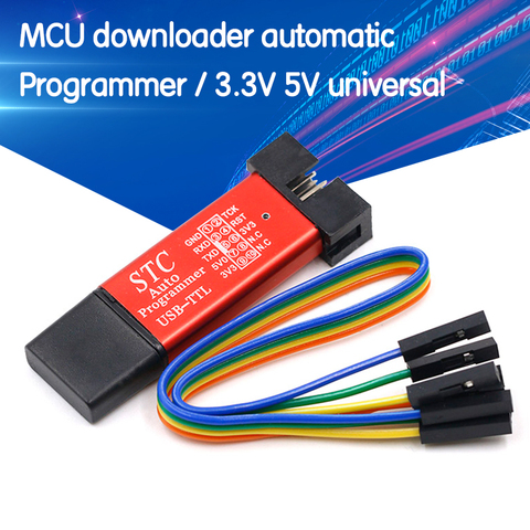 Microcontrolador automático MCU STC 51 Programador automático/3,3 V 5V Universal/doble voltaje USB a TTL Cable de descarga ► Foto 1/6