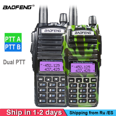 Original $TERM impacto Baofeng UV-82 Walkie Talkie UV 82 portátil dos Radio Dual PTT jamón CB Radio VHF UHF UV82 caza transceptor ► Foto 1/1