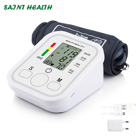 Monitor de presión arterial B02 automático Digital, pulsómetro, tonómetro, esfigmomanómetro, pulsómetro, para medir Frecuencia Cardíaca ► Foto 1/6