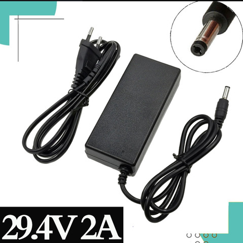 Cargador de batería de litio para bicicleta eléctrica, cargador de 29,4 V, 2A, 24V, 25,2 V, 25,9 V, 29,4 V, 7S, recargador de batería de litio de 29,4 V, CC de 5,5x2,1 MM, EU/US/AU/UK ► Foto 1/6