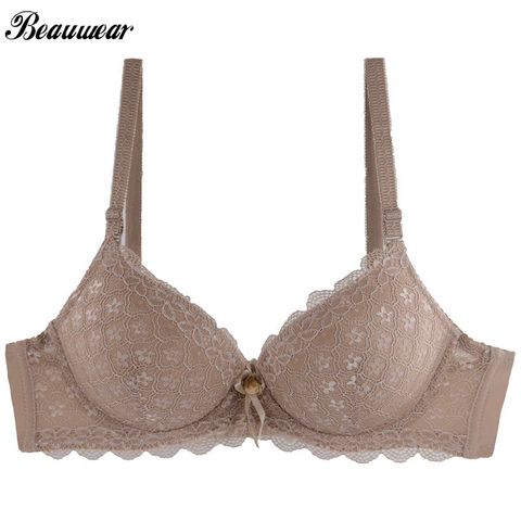 Beauwear-Sujetador acolchado de realce para mujer, camisetas de lencería Sexy, bordado de encaje, sujetadores para todos los días, push-up 85 90 95 100 B C Cup ► Foto 1/6