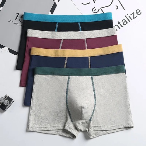 De talla grande 6XL calzoncillos de algodón para Hombre Ropa interior de los hombres boxeadores transpirable hombre Sexy Boxer ropa interior de colores sólidos cómodo BoxerShorts ► Foto 1/6