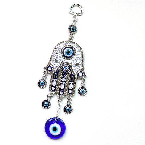 Colgante de aleación de mano de Fátima, joyería de ojos azul turco, Ojo de demonio, colgante de pared, decoraciones para el hogar, 1 ud. ► Foto 1/1