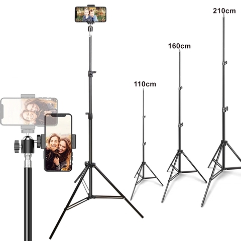 Soporte de trípode para teléfono móvil, Kit de Vlogging Flexible para cámara de Selfie Led, soporte del anillo del teléfono ► Foto 1/6