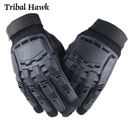 Guantes tácticos hombres militar ejército guantes Hunter soldado al aire libre Airsoft Paintball trabajo negro guantes de dedo completo ► Foto 1/6