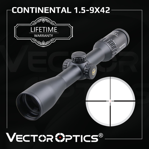 Vector Optics-mira telescópica Continental 1,5-9x42 para Rifle de caza, mira telescópica óptica 1/4 MOA alemán #4, punto central 90% Light .338 Lapua Mag ► Foto 1/6