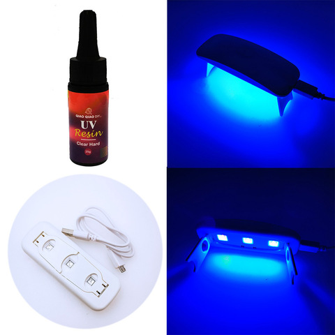 25g resina epoxi UV con 3W UV lámpara LED set de secado de la resina de molde duro para hecho a mano de la joyería de DIY herramientas para hacer ► Foto 1/6