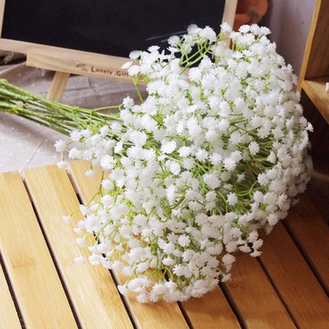 Flores artificiales de respiración para bebés, 90 cabezas, 52cm, bricolaje, Gypsophila, ramo de flores, arreglo para boda, decoración del hogar ► Foto 1/6