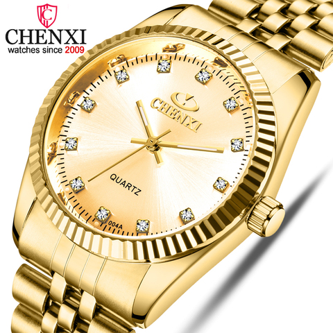 CHENXI hombres reloj de oro hombre cuarzo de acero inoxidable de oro de los hombres relojes de pulsera para hombre marca de lujo de cuarzo Relojes regalo de reloj ► Foto 1/6