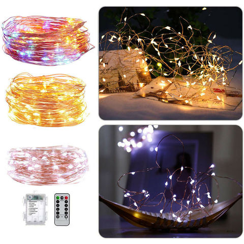 Guirnalda de luces LED de alambre de cobre, luz nocturna para Navidad, habitación, interior, lámpara de decoración de boda, 50 Uds. ► Foto 1/6