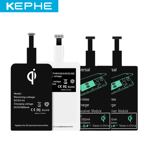 KEPHE Universal Qi Receptor inalámbrico del cargador adaptador Receptor de teléfono Micro cargador de teléfono móvil para Android iPhone ► Foto 1/6