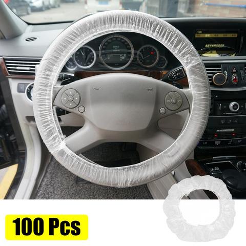 Uxcell 100 uds/200 Uds. Universal coche elástico desechable volante cubierta impermeable Anti-polvo accesorios para Auto coche camión ► Foto 1/6