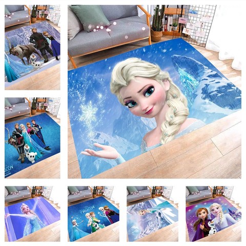 Disney-alfombra antideslizante de la serie de princesas de Frozen Aisha para niños, alfombrilla de dibujos animados para el hogar, dormitorio y baño, cojín de decoración para habitación de niña ► Foto 1/6