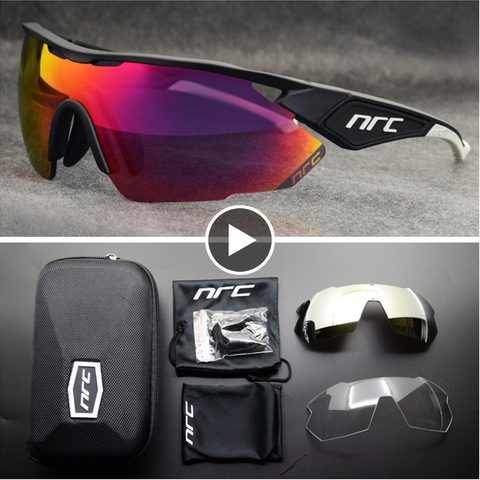 NRC-Gafas de Ciclismo para hombre, lentes de sol de marca superior, UV400, TR90, para deportes de bicicleta de montaña y carretera ► Foto 1/5
