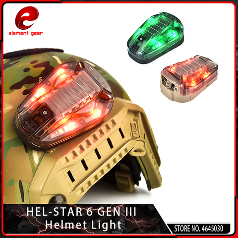 Element Airsoft nueva Hel-6 GEN III casco señal IR verde rojo luz táctico linterna impermeable supervivencia lámpara cinta mágica ► Foto 1/6