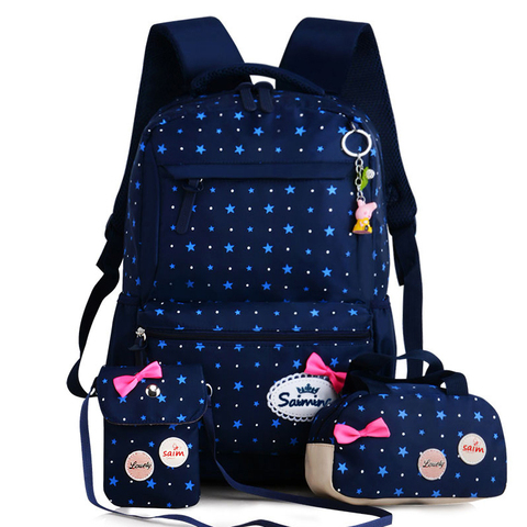 3 unids/set lindo estampado mochilas de escuela para niñas niños mochilas escolares a prueba de agua niños bolsa Mochila de Nylon Mochila ► Foto 1/6