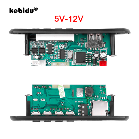 Kebidu inalámbrico Bluetooth 5,0 12V coche MP3 placa decodificadora WMA 3,75 V 5V Módulo de Audio AUX. USB TF FM módulo de Radio 2*3W amplificador ► Foto 1/6