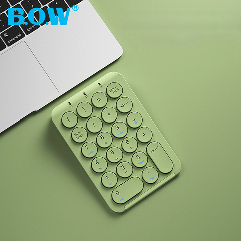 B.O.W-Mini panel de números delgado portátil, teclado numérico inalámbrico con Bluetooth, USB, 22 teclas, para ordenador portátil y oficina ► Foto 1/6