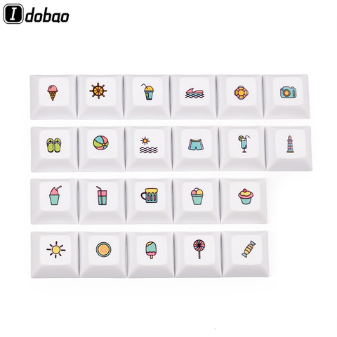 IDOBAO 22 clave Grey blanco 1u Dsa teclas tinte Sub PBT arte con personalidad patrón electrónica mecánica 60% configuración jugador ► Foto 1/1