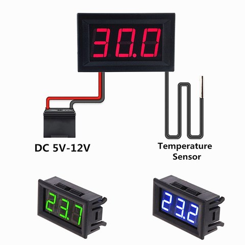 1PC nuevo LED termómetro Digital coche nuevo de interior al aire libre de la incubadora acuario contador de Sensor de temperatura estación Monitor ► Foto 1/6